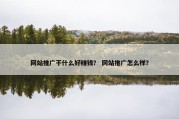 网站推广干什么好赚钱？ 网站推广怎么样？