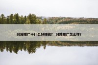 网站推广干什么好赚钱？ 网站推广怎么样？