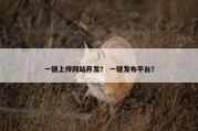 一键上传网站开发？ 一键发布平台？