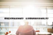 朝阳区好网站定制推荐？ 北京朝阳网络科技有限公司？
