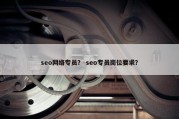 seo网络专员？ seo专员岗位要求？