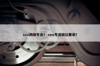 seo网络专员？ seo专员岗位要求？