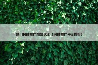 热门网站推广加盟大全（网站推广平台排行）