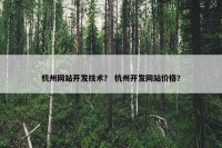 杭州网站开发技术？ 杭州开发网站价格？
