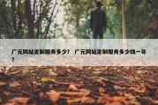 广元网站定制服务多少？ 广元网站定制服务多少钱一年？