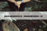 网站专业建设哪家好公司（网站建设哪家做得好一点）