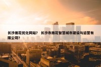 长沙雨花优化网站？ 长沙市雨花智慧城市建设与运营有限公司？
