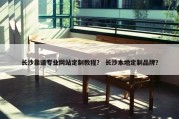 长沙靠谱专业网站定制教程？ 长沙本地定制品牌？