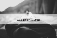 seo头部企业？ seo厂商？