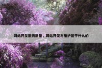 网站开发服务质量，网站开发与维护是干什么的
