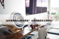 山东省网站seo优化排名？ 山东网络优化公司排名？