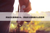 网站优化服务商什么，网站优化服务商什么意思啊