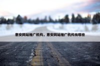 惠安网站推广机构，惠安网站推广机构有哪些