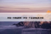 开发一个网站费用（开发一个企业网站多少钱）