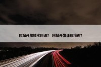 网站开发技术网课？ 网站开发课程培训？