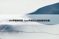 seo外链如何发（seo外链怎么做能看到效果）
