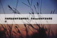 济南网站定制开发案例报价，济南app定制开发免费报价