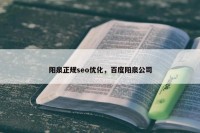 阳泉正规seo优化，百度阳泉公司
