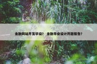 金融网站开发毕设？ 金融毕业设计开题报告？