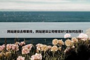 网站建设去哪里找，网站建设公司哪家好?该如何选择?
