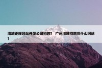 增城正规网站开发公司招聘？ 广州增城招聘用什么网站？
