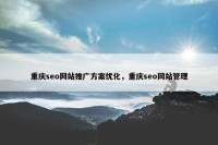 重庆seo网站推广方案优化，重庆seo网站管理