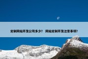 定制网站开发公司多少？ 网站定制开发注意事项？