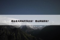 唐山各大网站开发企业？ 唐山网站排名？