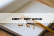 东网站推广？ 网站推广120种方法？