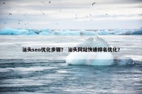 汕头seo优化步骤？ 汕头网站快速排名优化？