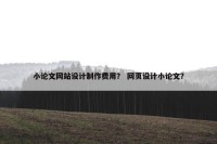 小论文网站设计制作费用？ 网页设计小论文？