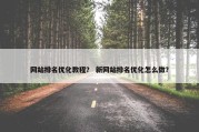 网站排名优化教程？ 新网站排名优化怎么做？