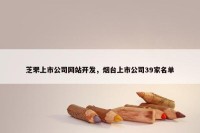 芝罘上市公司网站开发，烟台上市公司39家名单