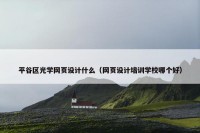 平谷区光学网页设计什么（网页设计培训学校哪个好）