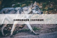 大庆网站建设管理（大庆市建设网）