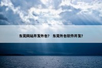 东莞网站开发外包？ 东莞外包软件开发？