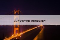 seo外贸推广定制（外贸网站 推广）
