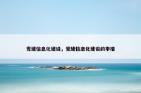 党建信息化建设，党建信息化建设的举措