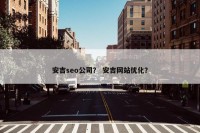 安吉seo公司？ 安吉网站优化？