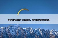 专业制作网站厂家有哪些，专业网站制作哪家好