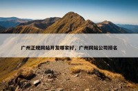 广州正规网站开发哪家好，广州网站公司排名