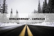 如何做公益性质网站推广，公益网站怎么做
