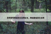 怎样撰写网站优化合同论文，网站整站优化合同