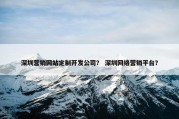 深圳营销网站定制开发公司？ 深圳网络营销平台？