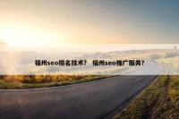 福州seo排名技术？ 福州seo推广服务？