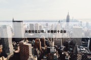 长春排名公司，长春前十企业