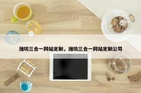 潍坊三合一网站定制，潍坊三合一网站定制公司