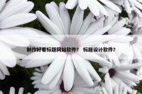 制作好看标题网站软件？ 标题设计软件？