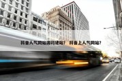 抖音人气网站源码建站？ 抖音上人气网站？