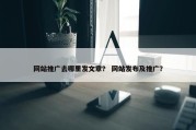 网站推广去哪里发文章？ 网站发布及推广？